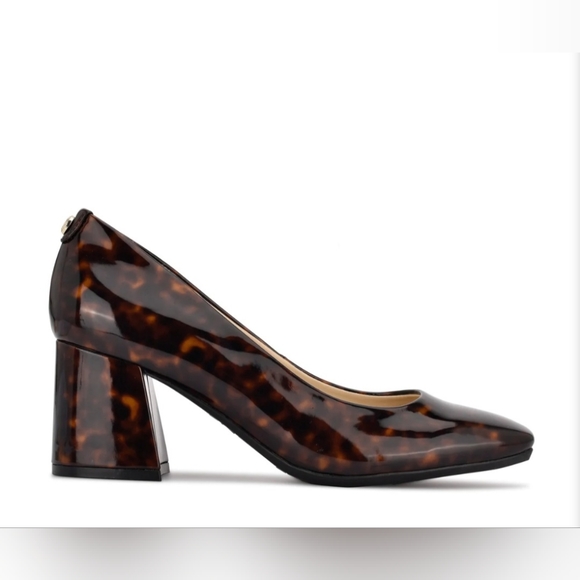 Nine West Shoes - NINE WEST Vibe 9x9 Block Heel Pumps, Size 7, Brown Tortoise